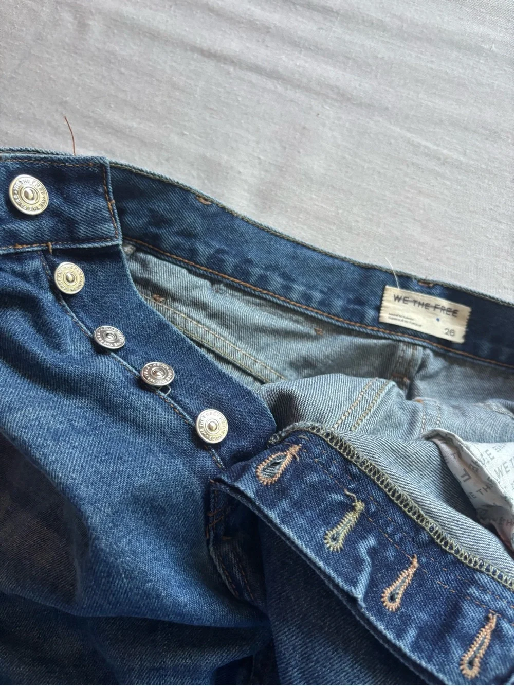 Free People High Rise Holly Bootcut Full Length Jeans Medium Wash Size 26